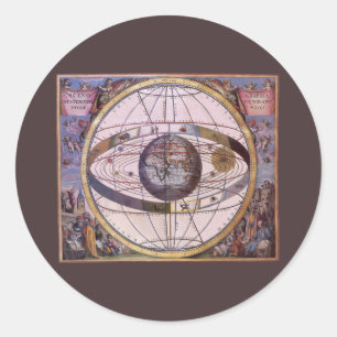 Sticker Rond Système solaire ptolémaïque antique, Andreas Cella