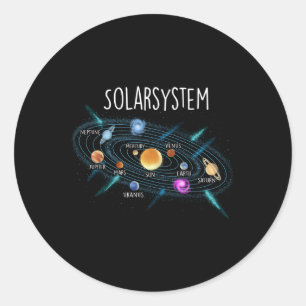 Sticker Rond Systèmes solaires Planètes Science Espace Stem