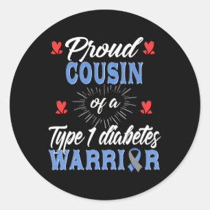 Sticker Rond T1d Fier Cousin Sensibilisation au diabète de type