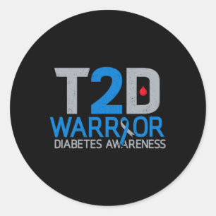 Sticker Rond T2d Guerrier Sensibilisation au diabète Type 2 Fig