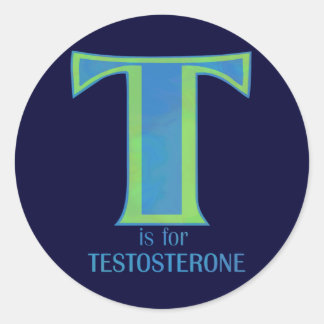 Sticker Rond T est pour la testostérone
