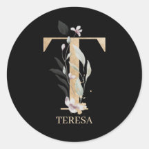 T Monogramme Floral Personnalisé