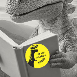 Sticker Rond T-Rex Ce livre appartient à