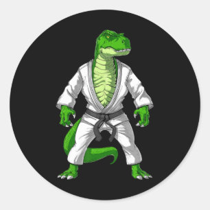 Sticker Rond T-rex Dinosaur Jiu-jitsu Judo Karate Taekwondo Mar