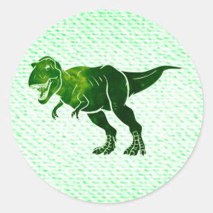 Sticker Rond T-Rex sur les vêtements texturés