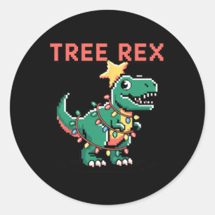 Sticker Rond T-Rex Sweat-shirt de Noël Laid Dinosaure Noël