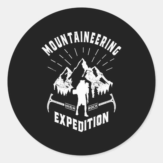 Sticker Rond T-shirt cadeau pour l'alpinisme chaud (Devant)