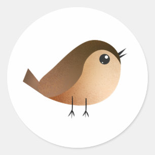 Sticker Rond T-shirt caricature Oiseau de Bruant