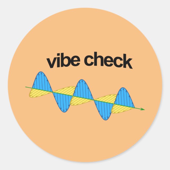 Sticker Rond T-shirt chèque Vibe (Devant)