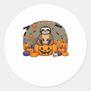 Sticker Rond T-shirt classique de Sloth-o-ween