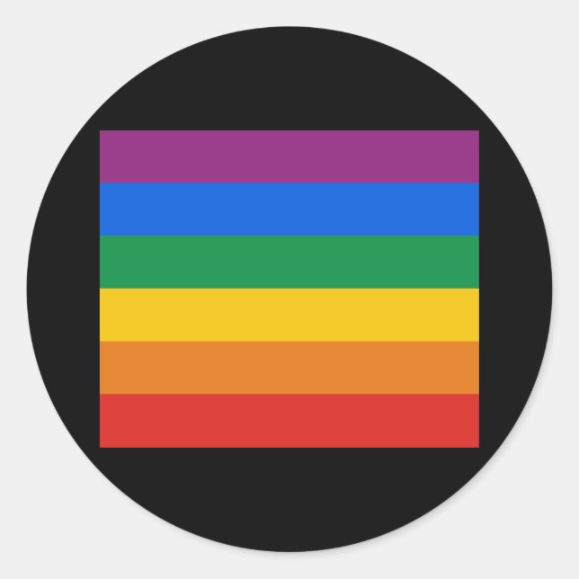 Sticker Rond T-shirt de drapeau de gay pride (Devant)