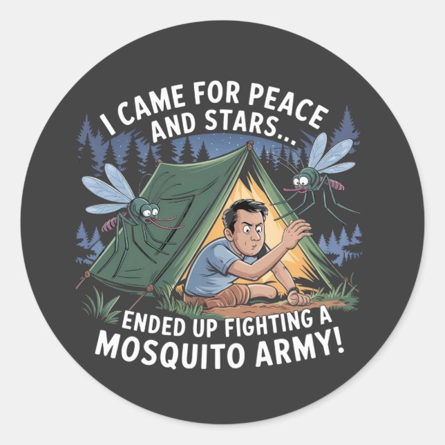 Sticker Rond T-shirt de l'armée des moustiques (Devant)