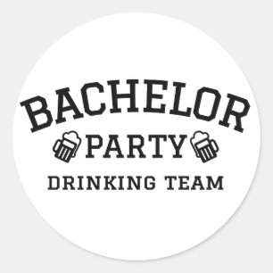 Sticker Rond T-shirt de l'équipe de bachelor à boire