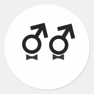 Sticker Rond T-shirt de mariage homosexuel