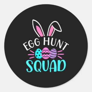 Sticker Rond T-shirt d'équipe de chasse aux œufs saison de chas
