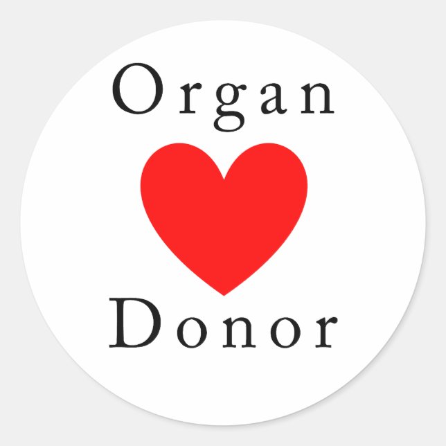 Sticker Rond T-shirt Donateur d'organe (Devant)