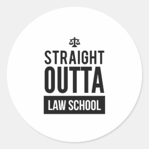 Sticker Rond T-shirt drôle droit d'école de droit d'Outta