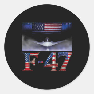 Sticker Rond T-shirt drôle F47 Fighter Jet Trump F-47 Jet de co