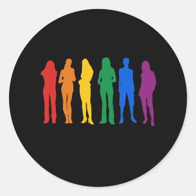 Sticker Rond T-shirt femme gay pride (Devant)
