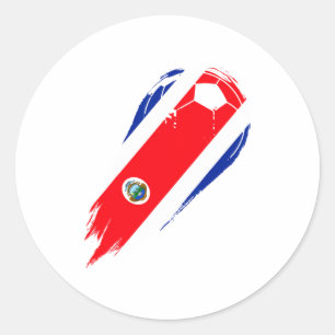 Sticker Rond T Shirt Football Drapeau National Du Costa Rica 