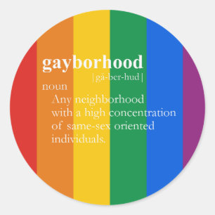 Sticker Rond T-shirt GAYBORHOOD / T-shirt Gay Slang