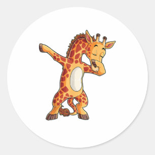 Sticker Rond T-shirt Giraffe Dabbing Giraffes Dabe Dab Dance T