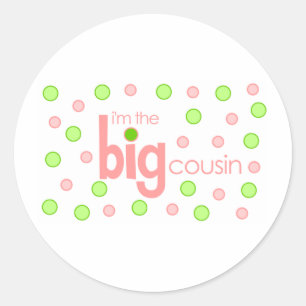Sticker Rond T-shirt grand cousin polkadot