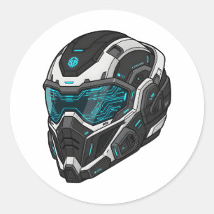 Sticker Rond T-Shirt Graphique pour Joueur de Sci-Fi Pilote de