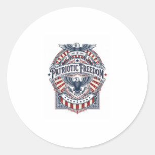 Sticker Rond T-Shirt Graphique Vectoriel USA Foi Patriotique Av