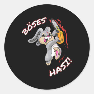 Sticker Rond T-shirt Hasi Evil Lapin de Pâques Carnaval Hallowe