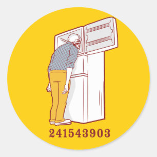 Sticker Rond T-shirt humoristique du congélateur 241543903
