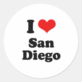 Sticker Rond T-shirt I Love San Diego
