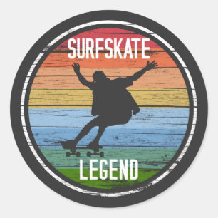 Sticker Rond T-Shirt, légende du surfskate rétro
