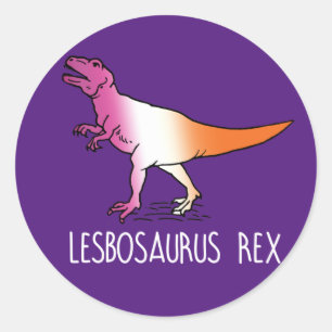Sticker Rond T-Shirt LESBOSAURUS REX