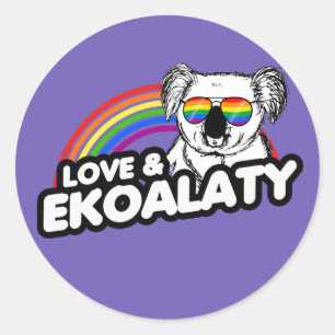 Sticker Rond T-shirt Love et Ekoalaty