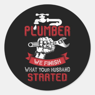 Sticker Rond T-shirt plombier