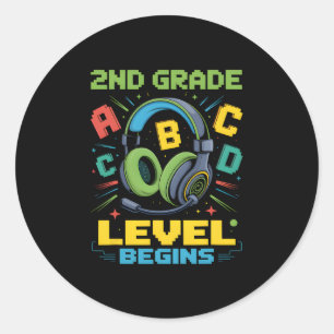 Sticker Rond T-shirt pour le premier jour de la 2e année niveau