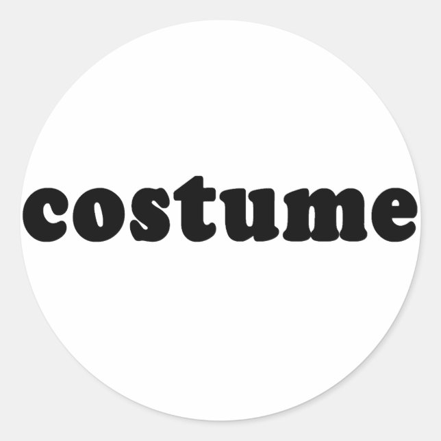 Sticker Rond T-shirt qui dit seulement COSTUME (Devant)