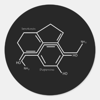 Sticker Rond t-shirt sérotonine et dopamine
