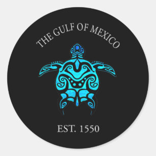 Sticker Rond T-shirt Tortue Forever Du Golfe Du Mexique.png