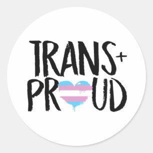 Sticker Rond T-shirt trans et fière