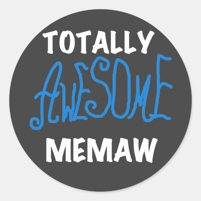 Sticker Rond T-shirts bleus Memaw absolument géniaux (Devant)
