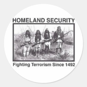 Sticker Rond T-shirts de la Sécurité intérieure des Amérindiens