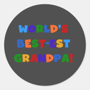 Sticker Rond T-shirts du meilleur grand-père du monde aux coule