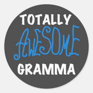 Sticker Rond T-shirts et cadeaux bleu Gramma absolument géniaux