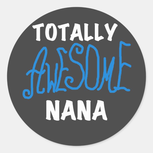 Sticker Rond T-shirts et cadeaux bleus totalement (Devant)