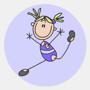 Sticker Rond T-shirts et cadeaux Blond Girl Gymnast