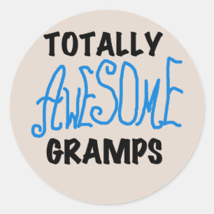 Sticker Rond T-shirts et cadeaux Blue Totally Awesome Gramps