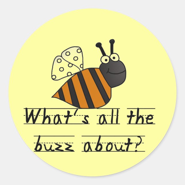 Sticker Rond T-shirts et cadeaux Bumble Bee Buzz (Devant)