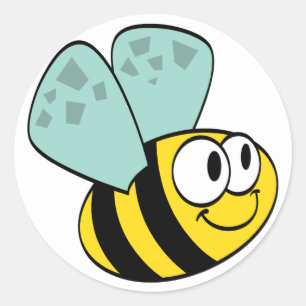 Sticker Rond T-shirts et cadeaux d'abeilles Jaunes
